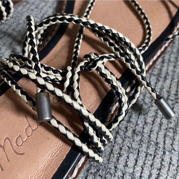 Madewell black and white leather lace up sandal sz 8 - Picture 3 of 8